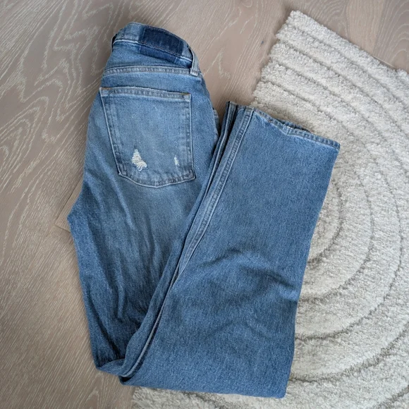 Abercrombie & Fitch Blue Distressed Women Jeans - Picture 3 of 5